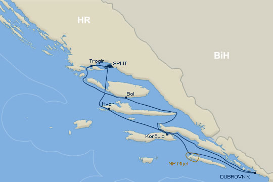 Jadranska Kraljica, ruta 1